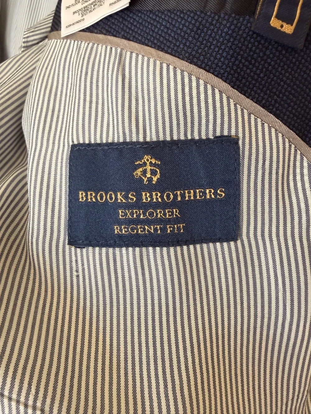 Share Brooks Brothers Explorer Regent Fit 44L Navy Wool Stretch Suit 44 Long